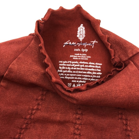 NWOT Free People Good Karma High-Neck Layer Top in Cherry Berry - Picture 4 of 4